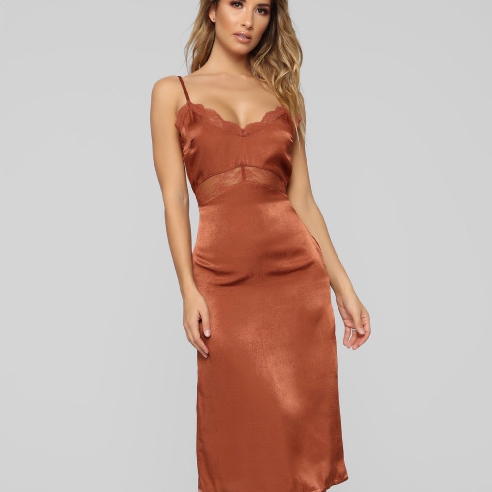 SOLD Brown cute slip dress